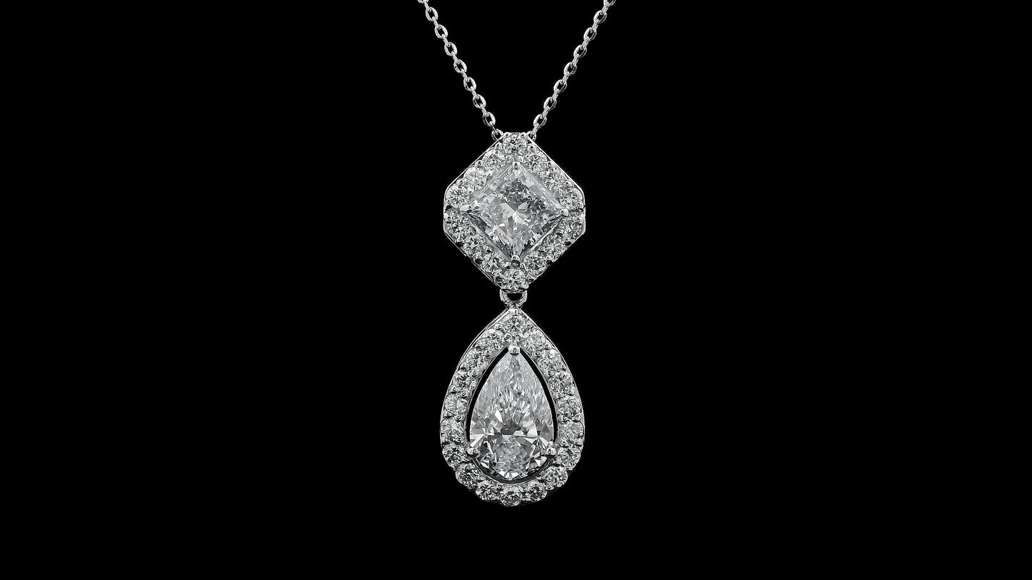 3.22 Carats Lab Grown Diamond 14K Gold Pendant