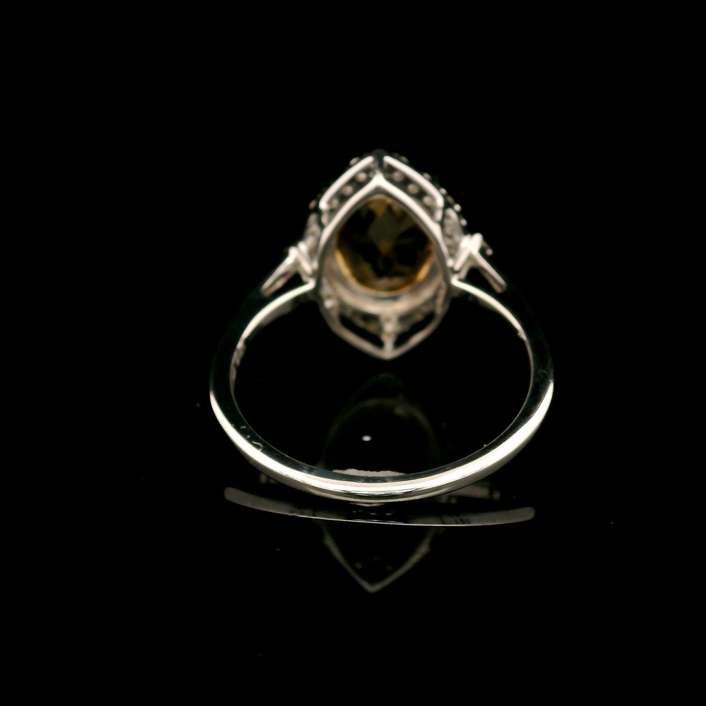 2.64 Ct Oval Citrine, White Zircon 925 Sterling Silver Ring