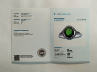 2.70 Ct Oval Mixed Cut Natural Green Sapphire 950 Platinum Ring