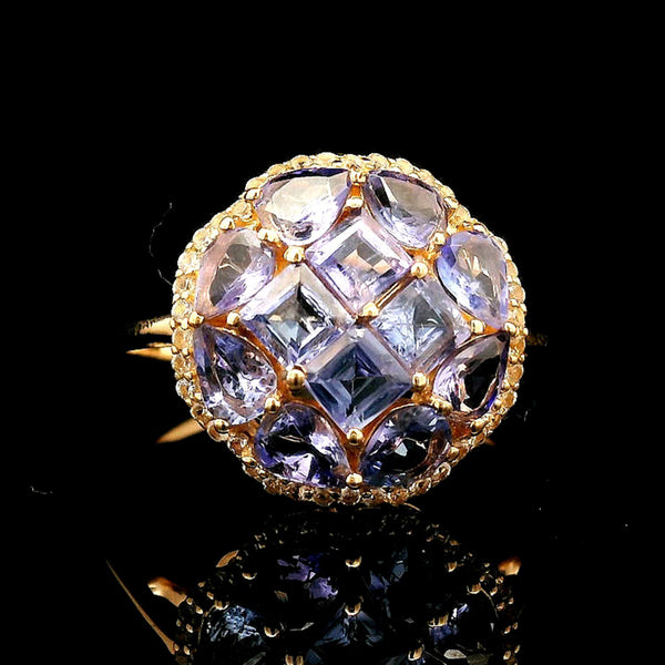 1.63 Ct Square Tanzanite 14K Gold Ring