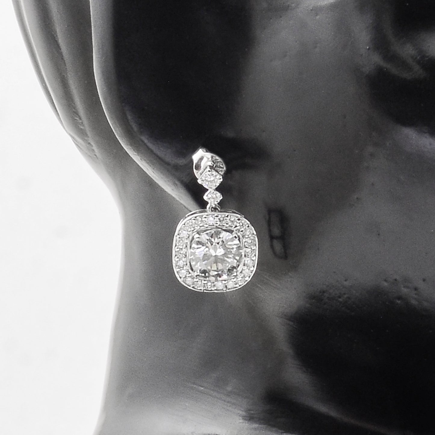 3.81 Carats Lab Grown Diamond 14K Gold Earrings