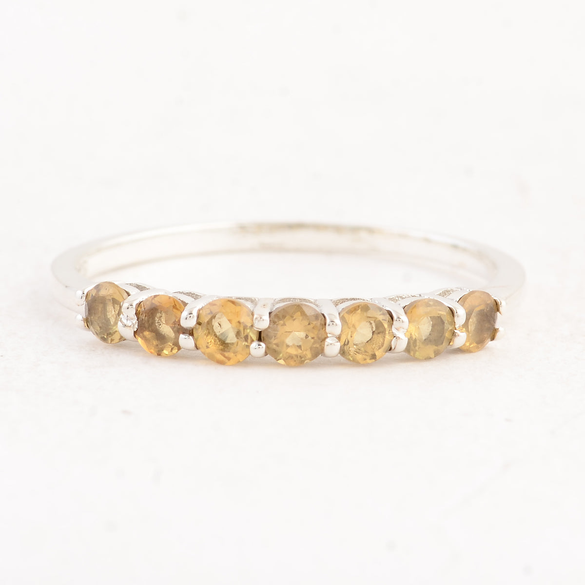 0.55 Ct Round Citrine 925 Sterling Silver Ring