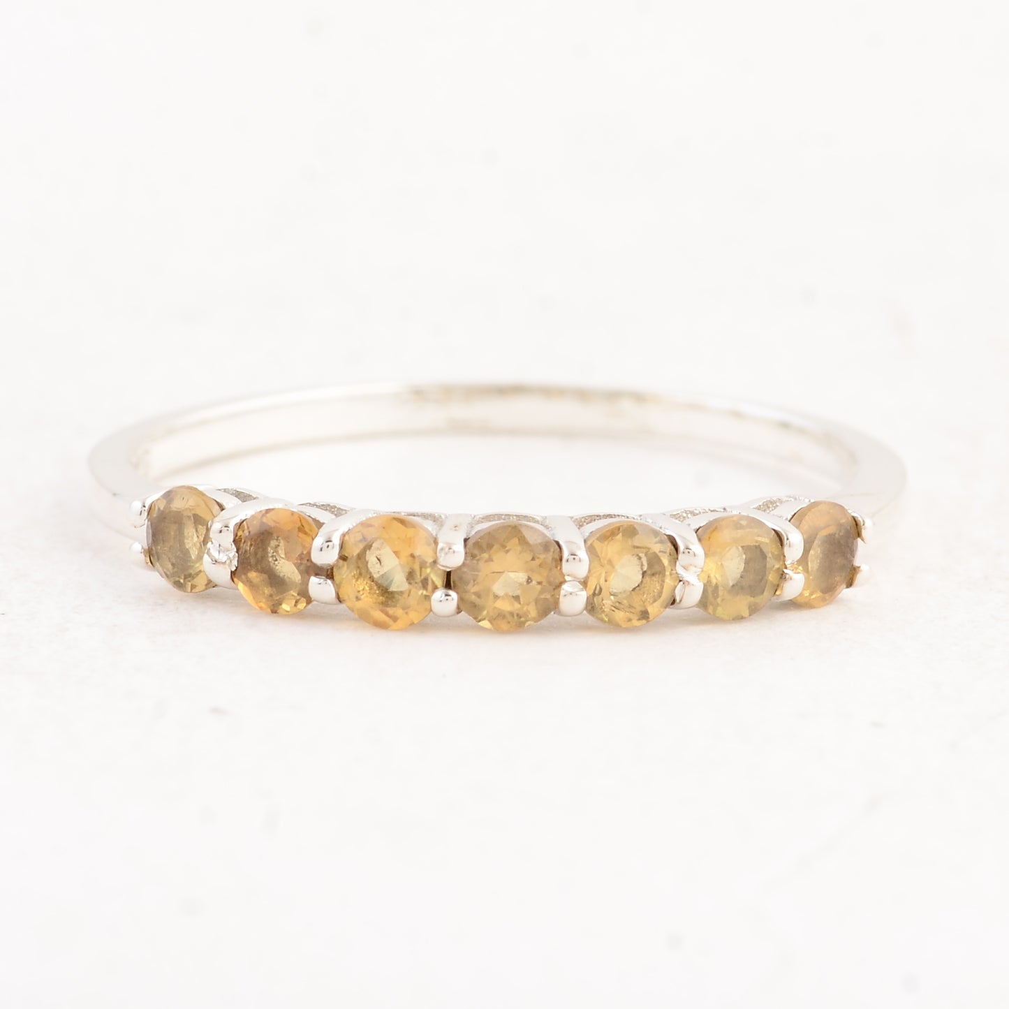 0.55 Ct Round Citrine 925 Sterling Silver Ring