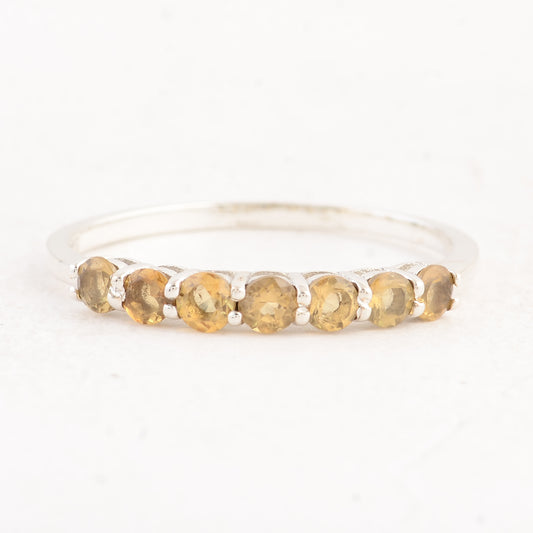 0.55 Ct Round Citrine 925 Sterling Silver Ring