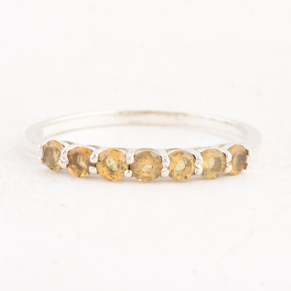 0.55 Ct Round Citrine 925 Sterling Silver Ring