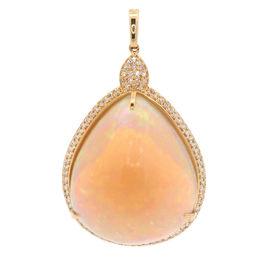 24.99 Ct Pear Opal 14K Gold Pendant