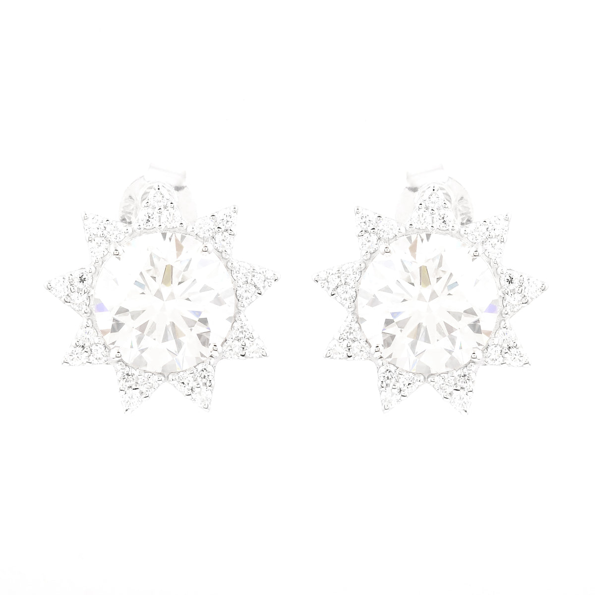 6.16 Carats Lab Grown Diamond 14K Gold Earrings