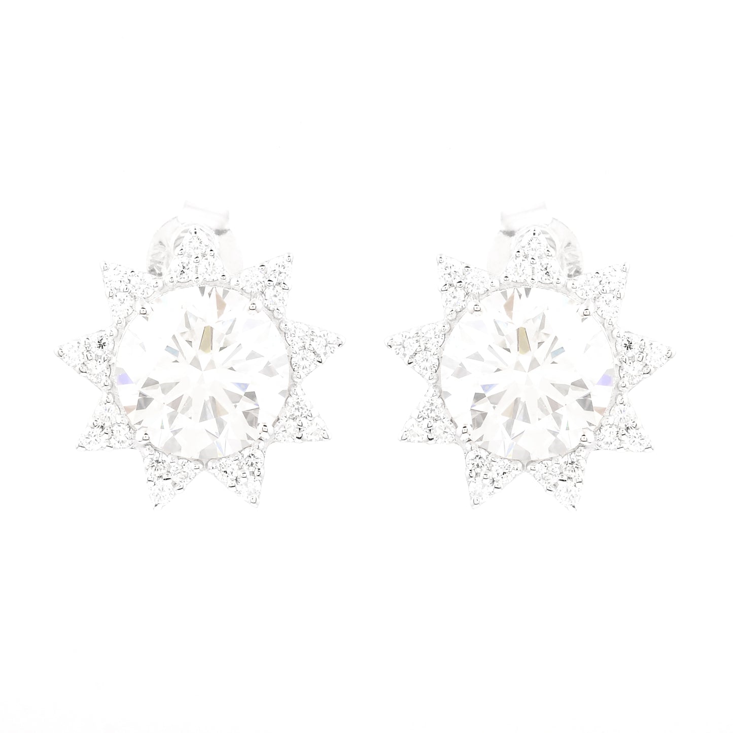 6.16 Carats Lab Grown Diamond 14K Gold Earrings