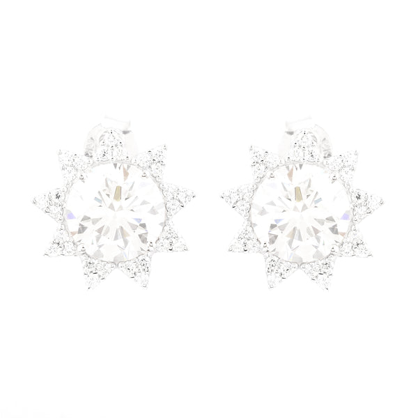 6.16 Carats Lab Grown Diamond 14K Gold Earrings