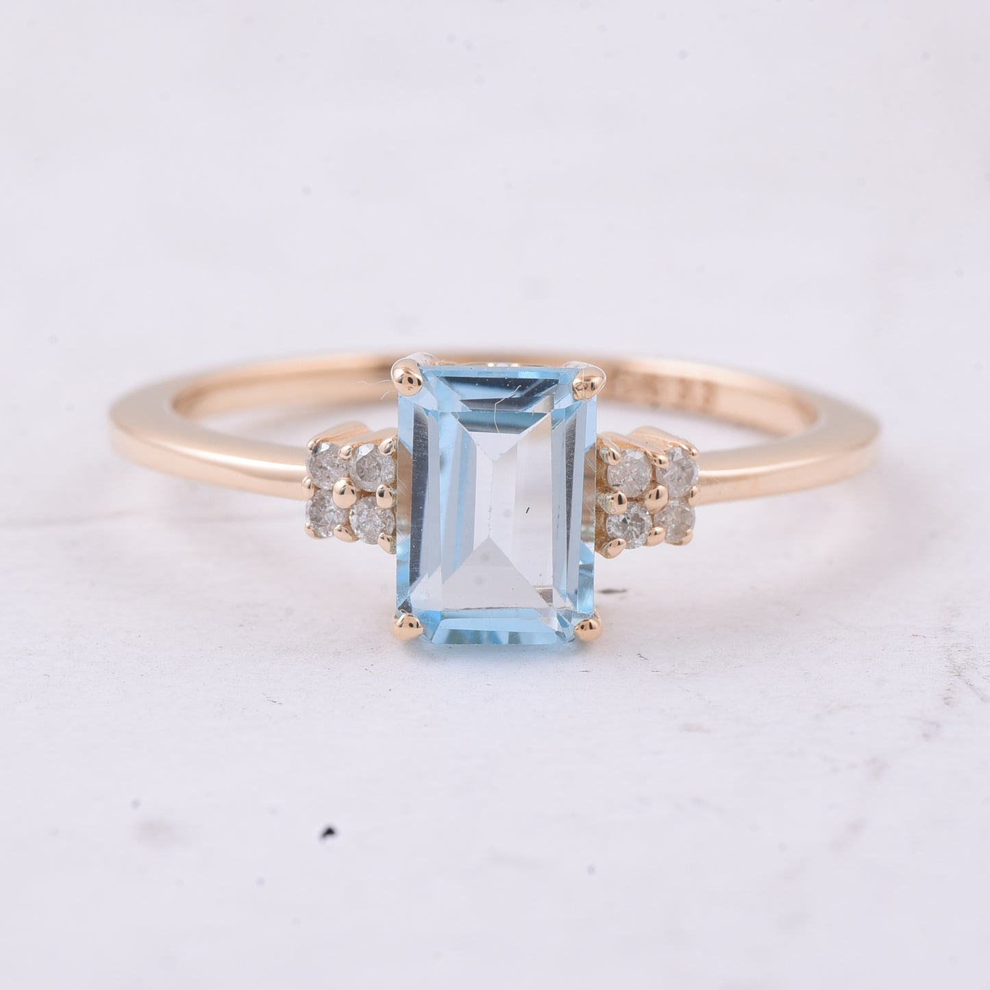 1.47 Ct Octagon Step Cut Natural Topaz 14K Gold Ring