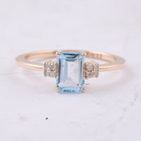 1.47 Ct Octagon Step Cut Natural Topaz 14K Gold Ring