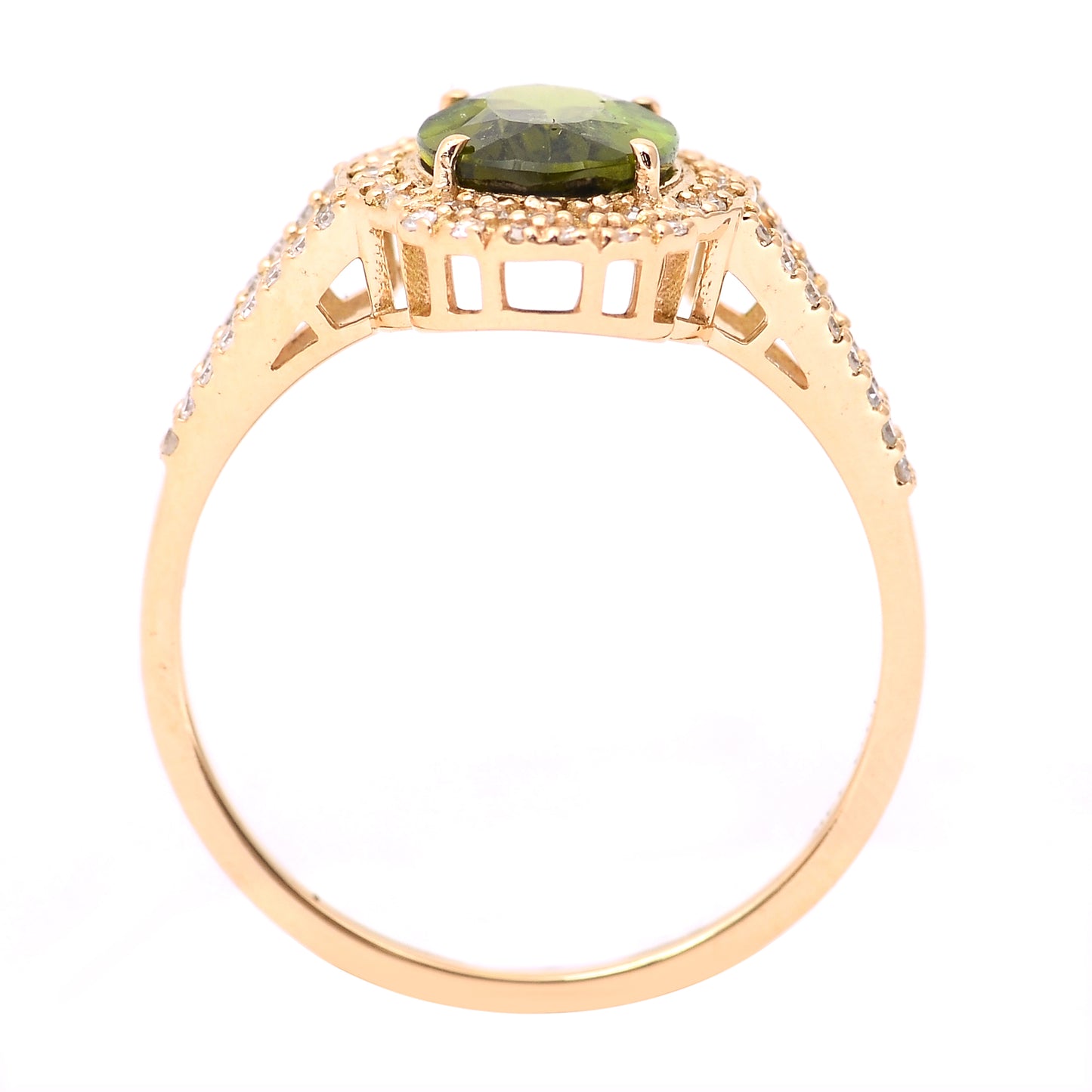 1.72 Ct Oval Mixed Cut Natural Tourmaline 14K Gold Ring