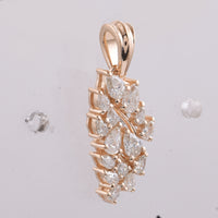 0.66 Ct Pear Natural Diamond 14K Gold Pendant