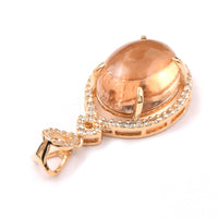 5.41 Ct Oval Cabochon Cut Natural Tourmaline 14K Gold Pendant