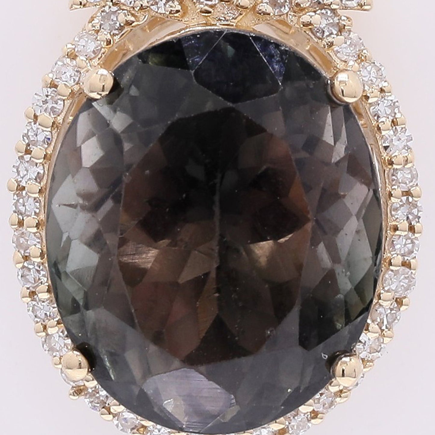 6.86 Ct Oval Mixed Cut Natural Tourmaline 14K Gold Pendant
