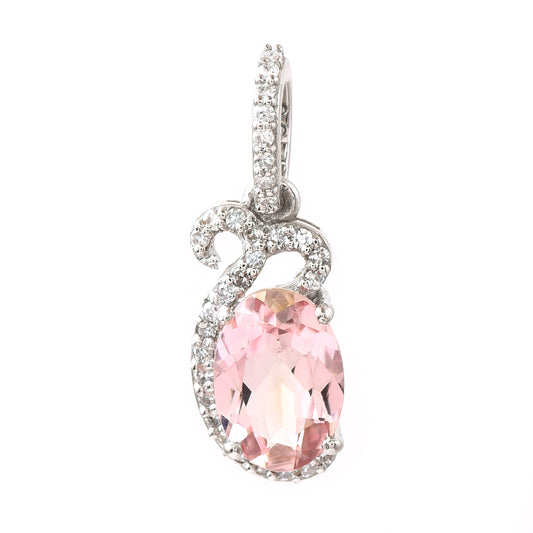 1.04 Ct Oval Tourmaline 950 Platinum Pendant
