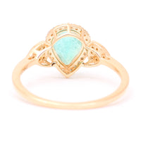 1.34 Ct Pear Mixed Cut Natural Emerald 14K Gold Ring