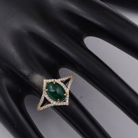 2.23 Ct Oval Emerald 9K Gold Ring