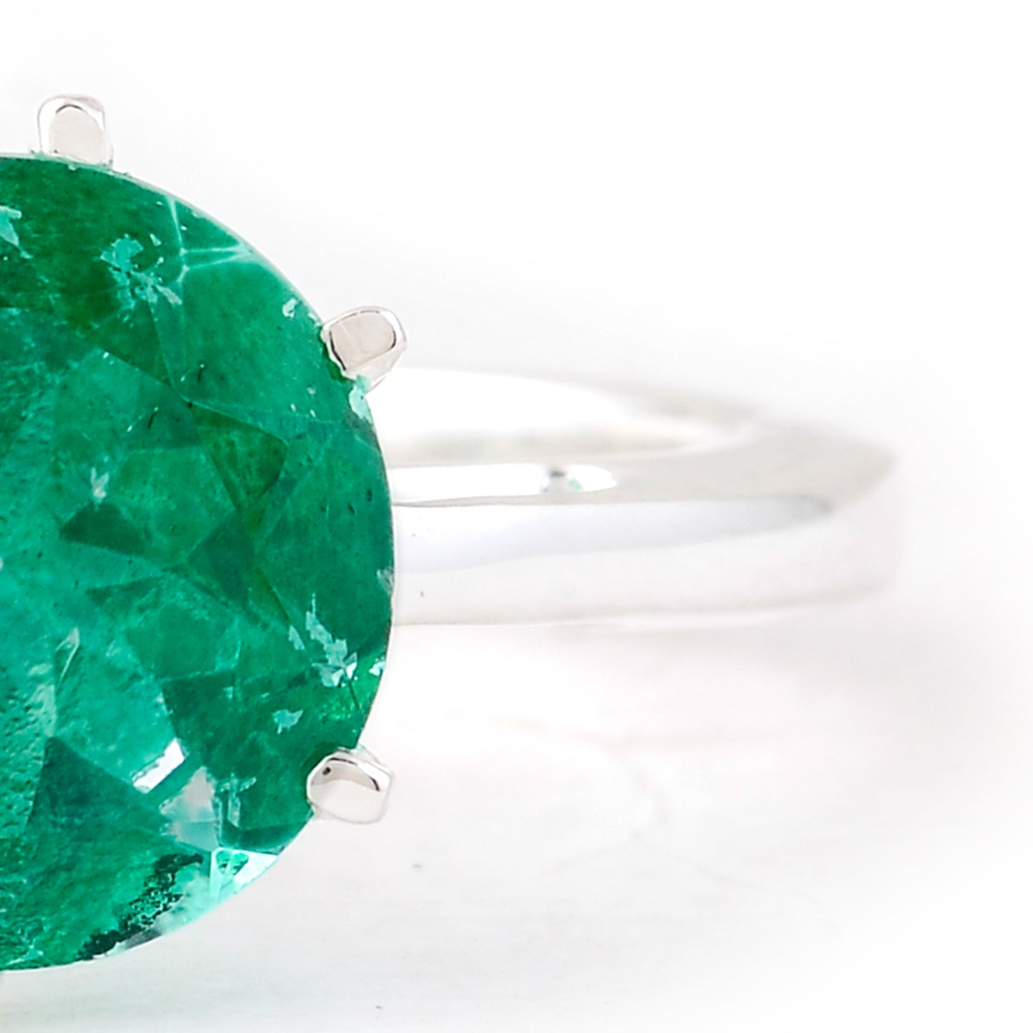4.25 Ct Round Green Topaz 925 Sterling Silver Ring