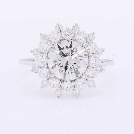3.14 Carats Lab Grown Diamond 14K Gold Ring