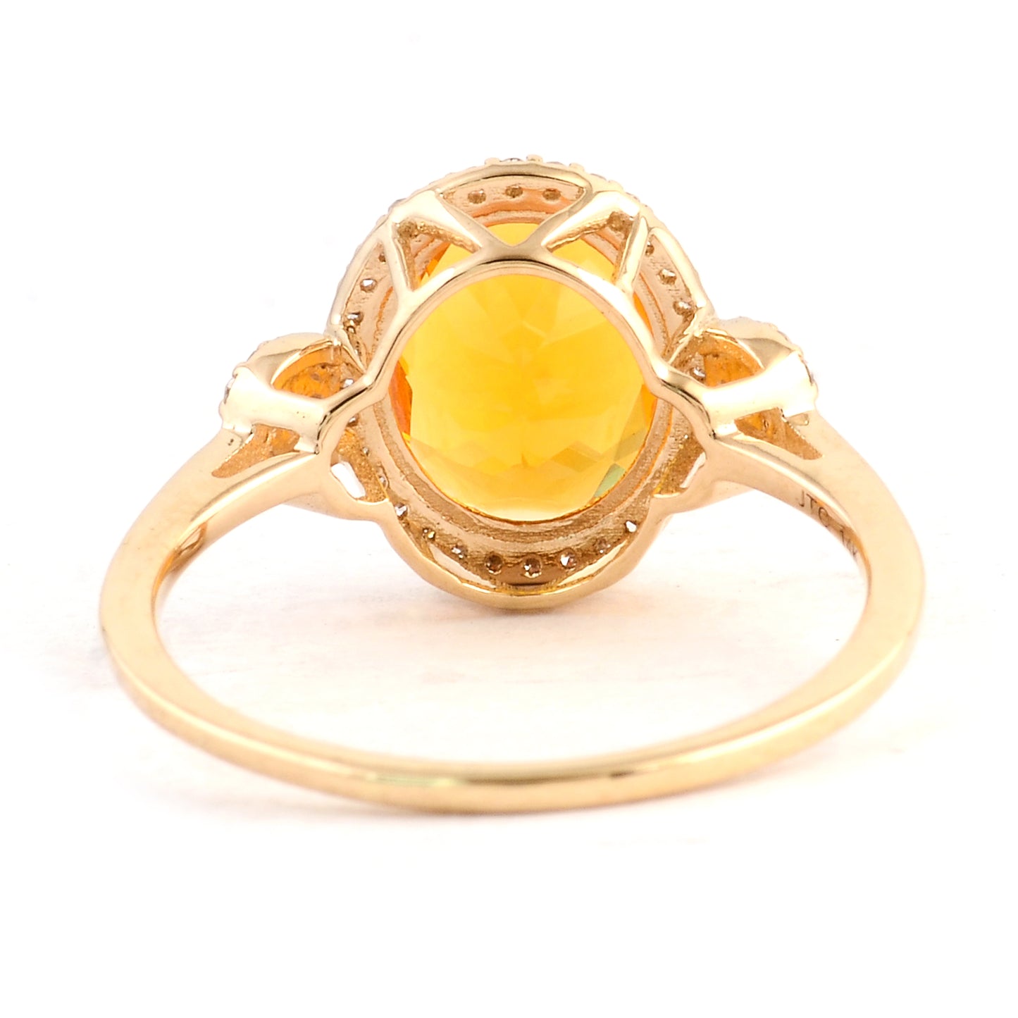 1.85 Ct Oval Mixed Cut Natural Fire Opal 14K Gold Ring