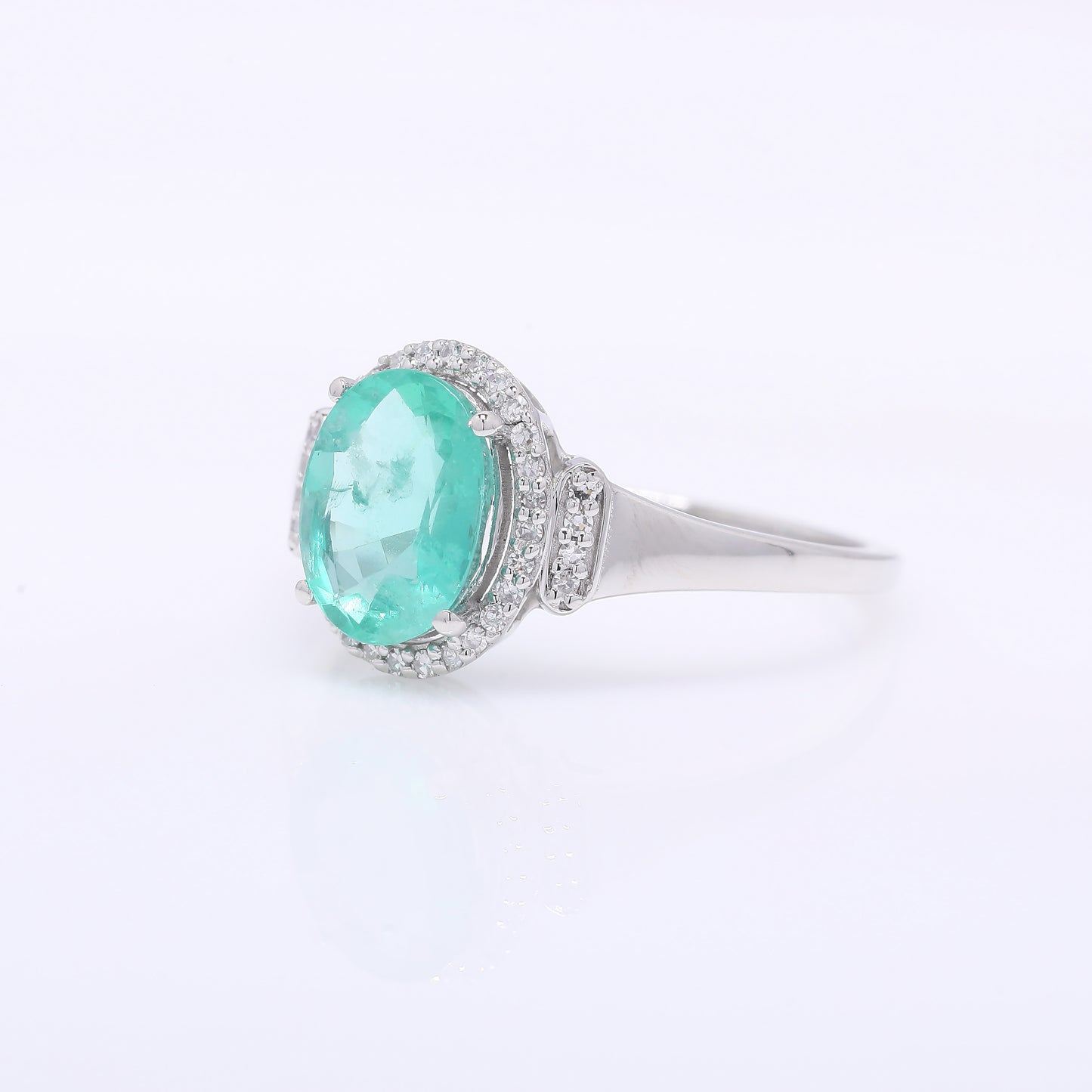 1.65 Ct Oval Mixed Cut Natural Emerald 950 Platinum Ring