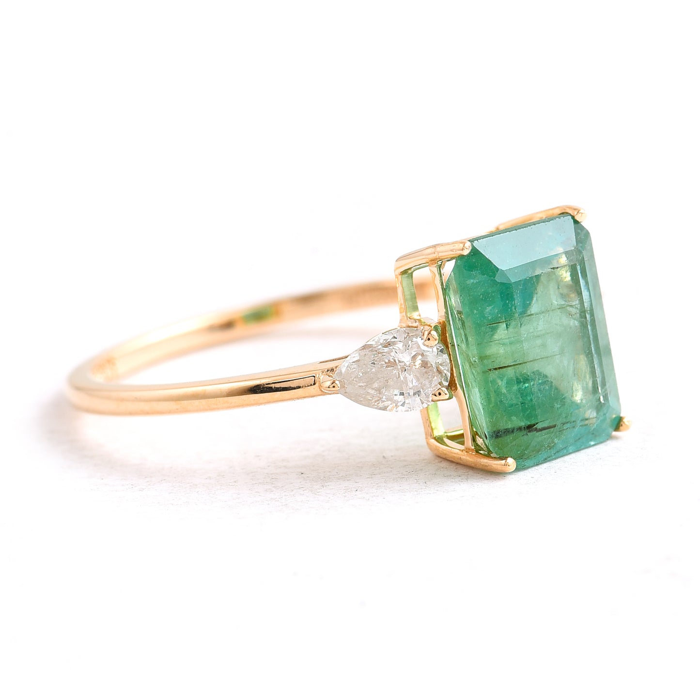 2.45 Ct Octagon Emerald 14K Gold Ring