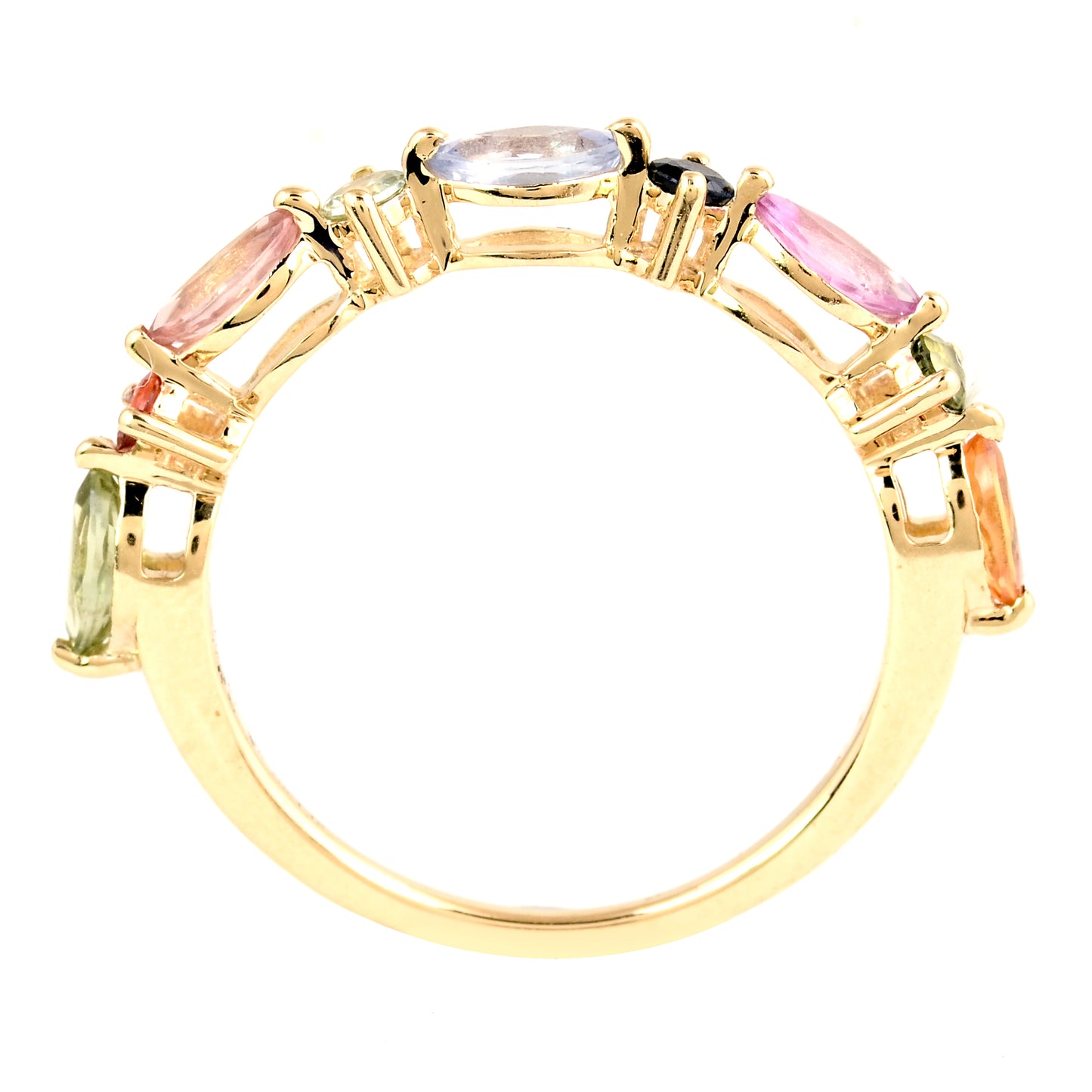 1.18 Ct Pear Multi Sapphire 14K Gold Ring
