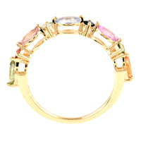 1.18 Ct Pear Multi Sapphire 14K Gold Ring