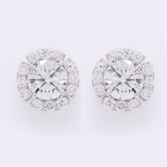 4.03 Carats Lab Grown Diamond 14K Gold Earrings