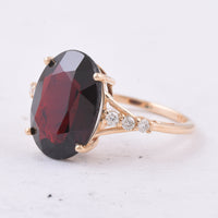 6.10 Ct Oval Natural Garnet 14K Gold Ring
