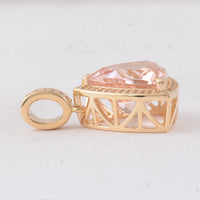 4.03 Ct Trillion Morganite 9K Gold Pendant