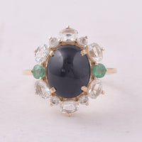 6.81 Ct Oval Sapphire 9K Gold Ring
