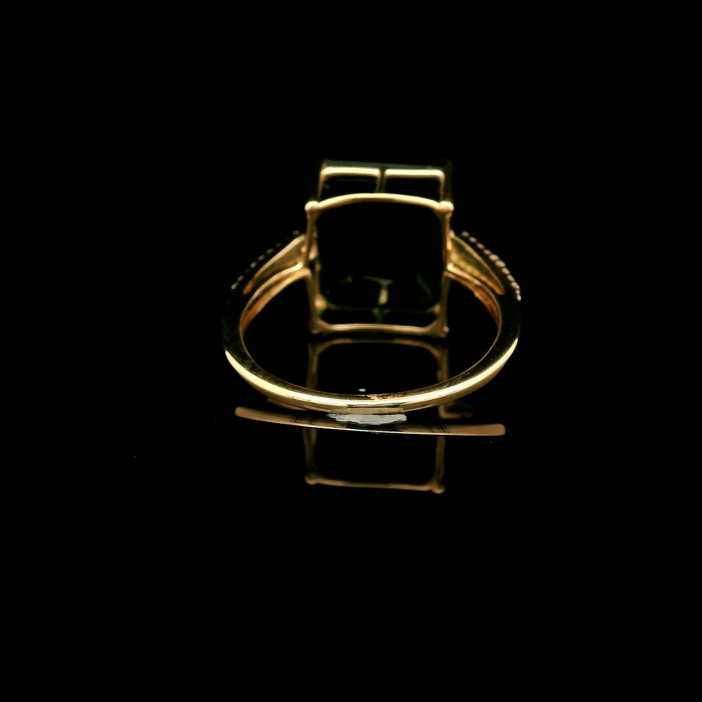 5.17 Ct Emerald Cut Lab Grown Emerald 14K Gold Ring