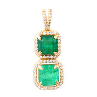 2.99 Ct Octagon Step Cut Natural Emerald 14K Gold Pendant