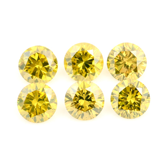 0.89 Yellow Diamond Round Loose Gemstone