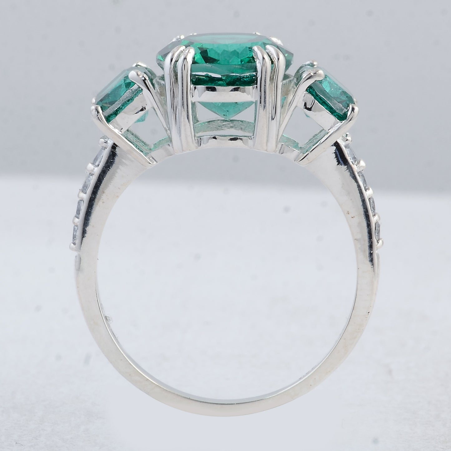 8.01 Ct Oval Green Topaz 925 Sterling Silver Ring