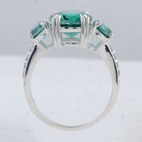 8.01 Ct Oval Green Topaz 925 Sterling Silver Ring