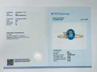 1.22 Ct Oval Natural Aquamarine 14K Gold Ring