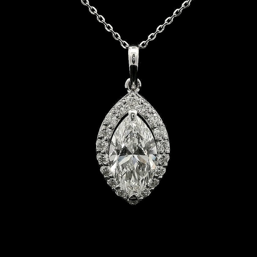 2.37 Carats Lab Grown Diamond 14K Gold Pendant