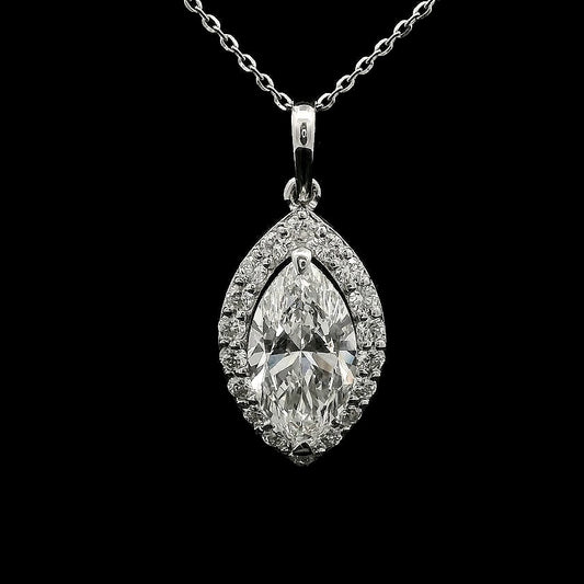2.37 Carats Lab Grown Diamond 14K Gold Pendant