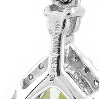 2.83 Ct Pear Mixed Cut Natural Green Sapphire 950 Platinum Pendant
