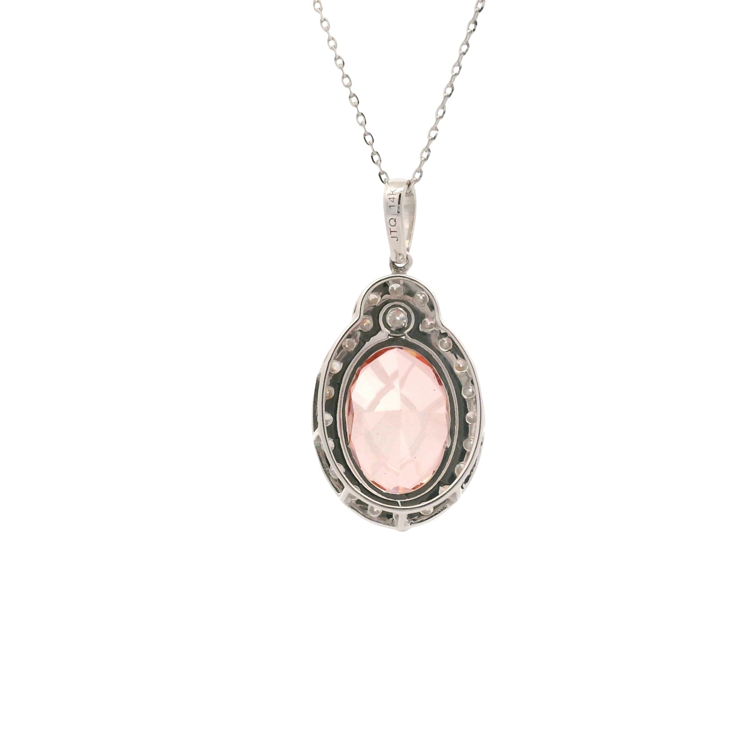 5.65 Carats Pink Lab Grown Diamond 14K Gold Pendant