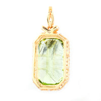 5.20 Ct Octagon Natural Eridot 14K Gold Pendant