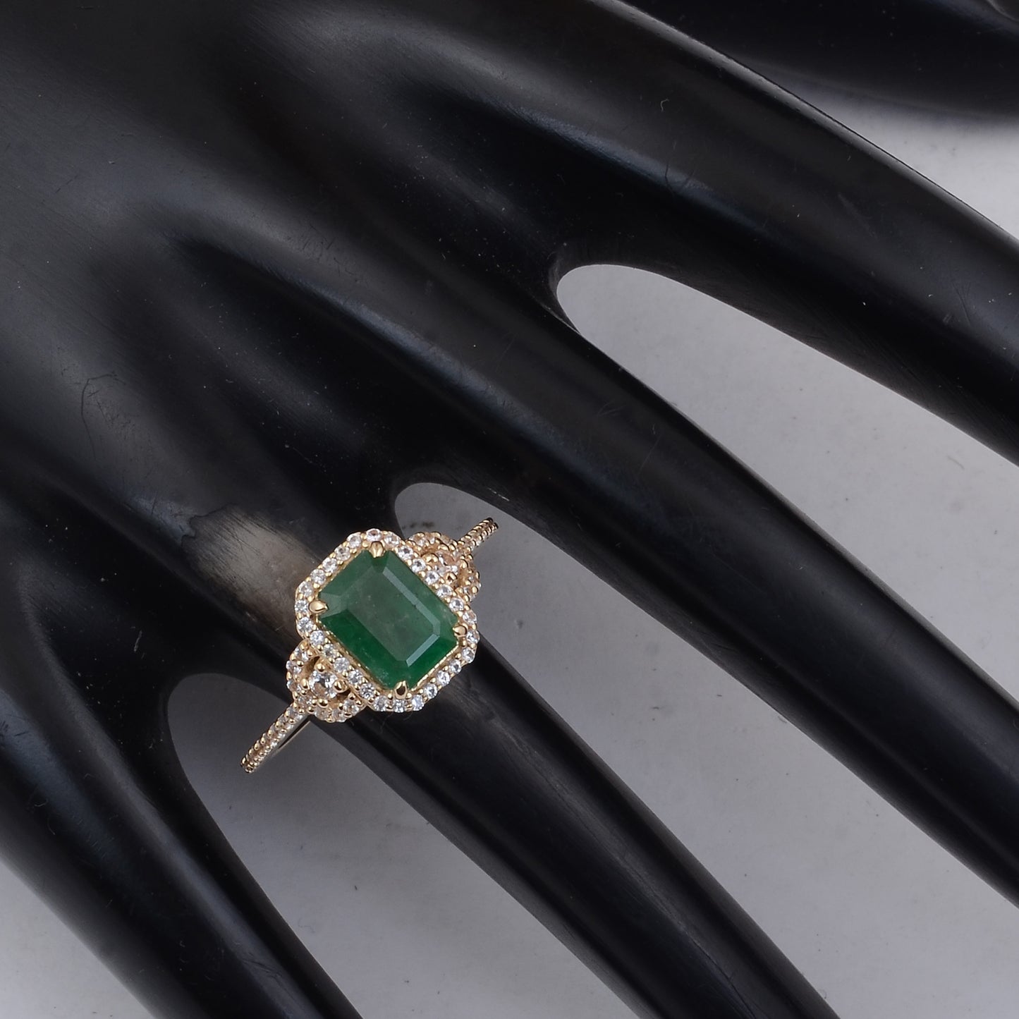 1.89 Ct Octagon Emerald 9K Gold Ring