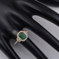 1.89 Ct Octagon Emerald 9K Gold Ring