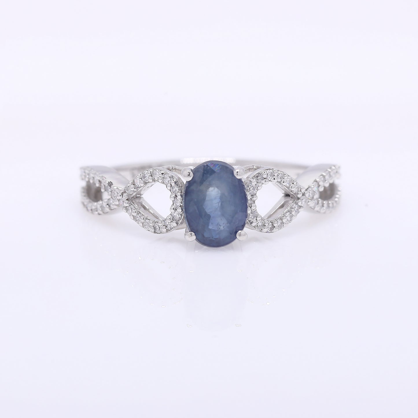 1.47 Ct Oval Mixed Cut Natural Sapphire 950 Platinum Ring