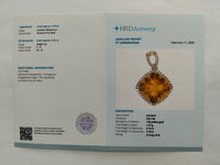 2.85 Ct Cushion Mixed Cut Natural Fire Opal 14K Gold Pendant