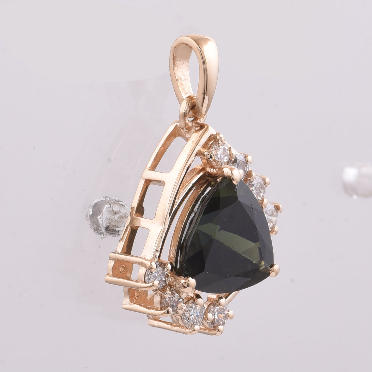 1.94 Ct Triangle Natural Tourmaline 14K Gold Pendant