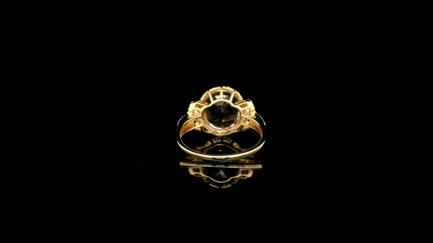 5.29 Ct Oval Kunzite 14K Gold Ring